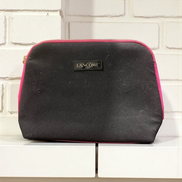 Lancome Handbags - Lancôme Black Pink Makeup Bag - Gently Used